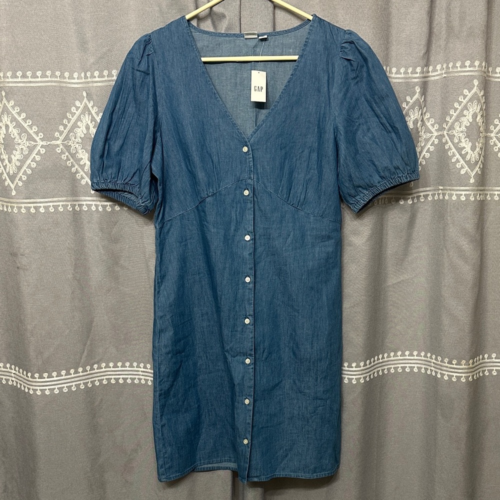 GAP Chambray Button-Down Midi Dress M